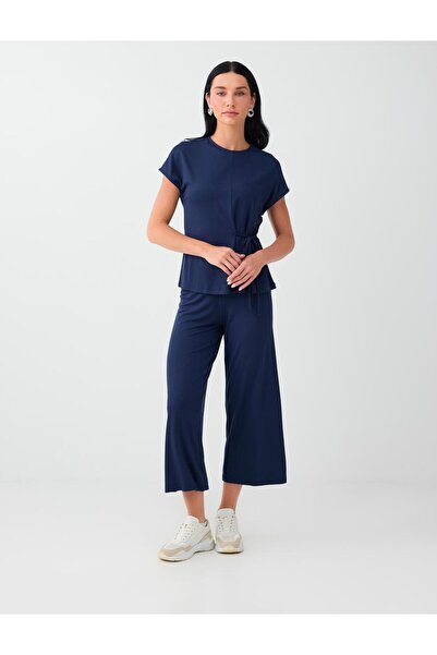 Jimmy Key Navy Blue Basic Short Pants with Elastic Waist