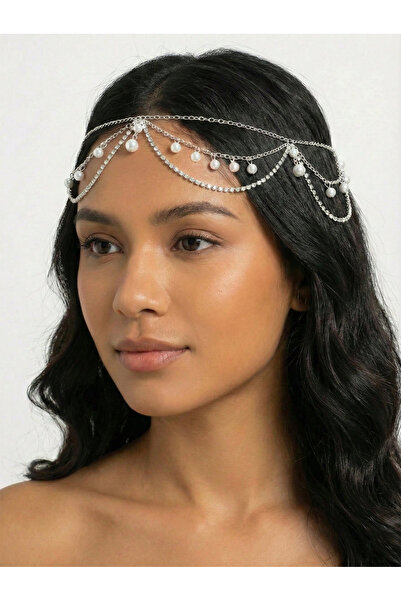 Take Two By Styli Faux Pearl Embellished Head Chain Accessory