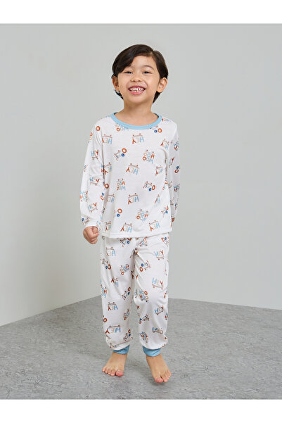 Styli Boys Printed Long Sleeve T-Shirt and Pyjama Set