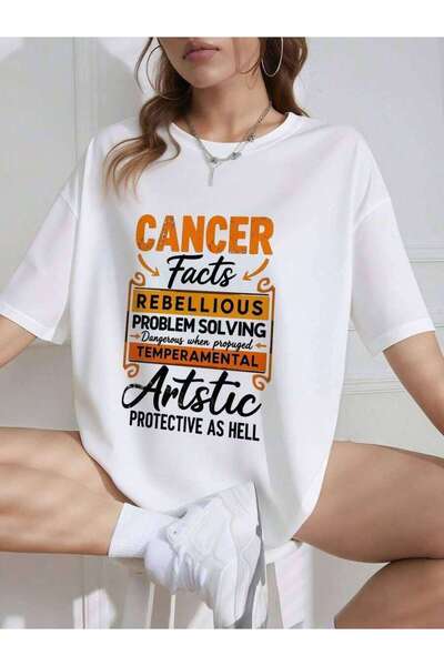21JNRY Funny Black 100% Cotton T Shirts For Women Cancer -2