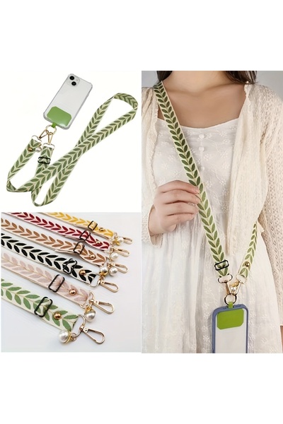 Choice Green Long-length Mobile Phone Lanyard, Portable Cross-body Pendant Ch...