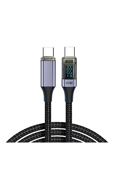 choice2 كابل USB-C إلى USB-C أسود بطول 0.5 متر، 100 واط، شحن سريع PD، سلك شاح...