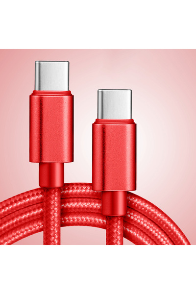 Choice19 3m Red 60W 5A Nylon Fast Charging Cable 1/2/3m Dual Type-C Data Cabl...