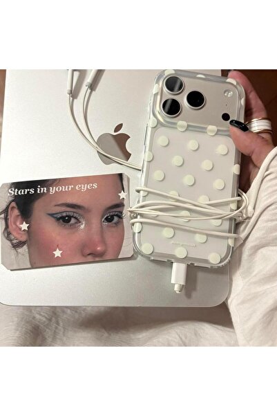 Choice65 iPhone 15 A Ins Minimalist Pink White Polka Dot Phone Case For iPhon...