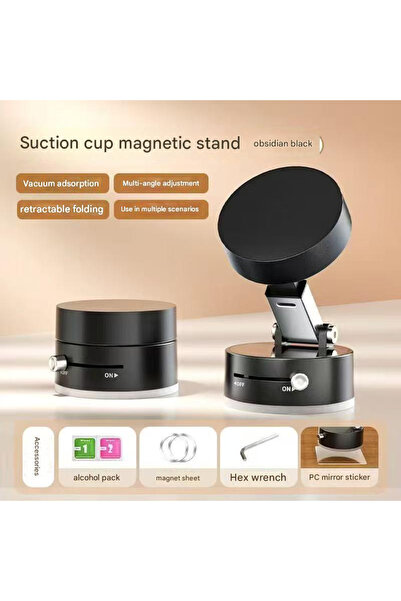 Choice black Car mobile phone magnetic Stand 2025 New type suction cup vacuum...