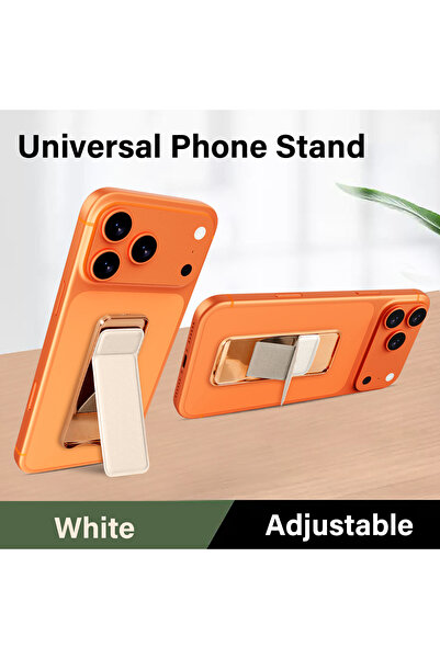 Choice1 White Ultra Thin Phone Stand Metal Foldable Back Clip Bracket Adjusta...