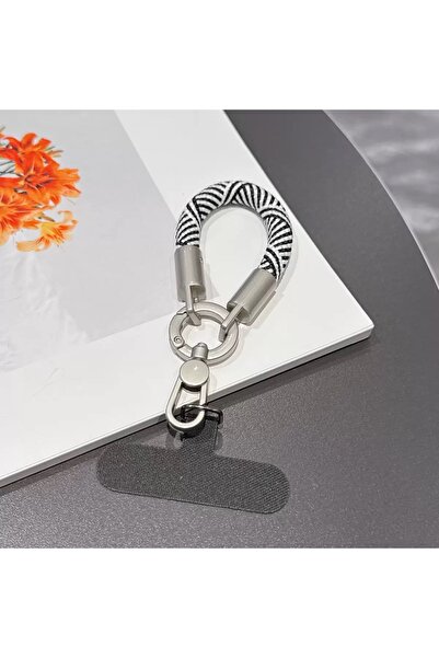 Choice Black White Universal Keychain Lanyard Metal Keyring Pendant Anti-lost...