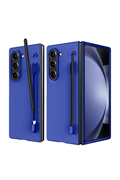 Choice9 for Samsung Z Fold 7 Case Pen KLY Blue Luxury Skin Feeling PC Hard Ca...