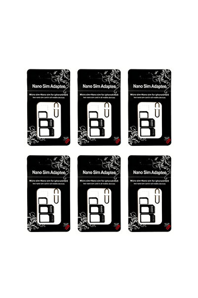 Choice6 black 6pcs NanoSIM Card to Micro Standard Adapter Converter For Table...