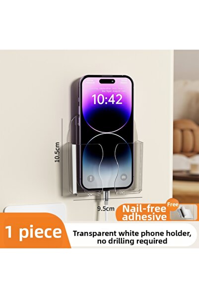 Choice1 Transparent color Wall-Mounted Remote Control Holder & Bedside Phone ...