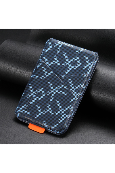 Choice1 Royal Blue Card Storage Luxury Slot Faux Leather Magnet Stand RFID Mo...