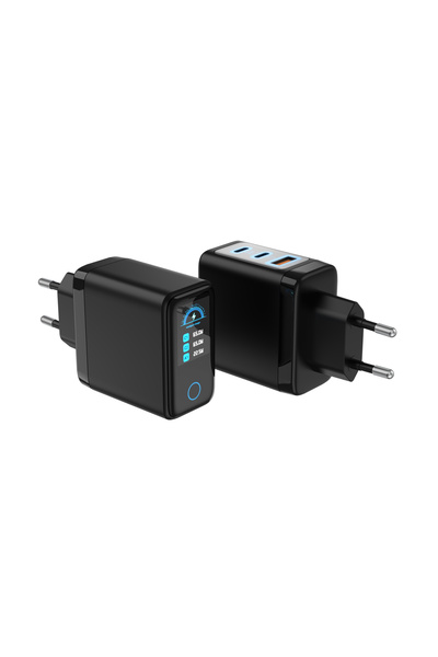 choice2 EU-Black 65W GaN Fast Charging Station with LCD Digital Screen, PD3.0...