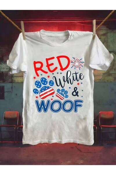 4CR Patriotic Paw Print Graphic Men's T-Shirt, Great Choice Date, Work From H...