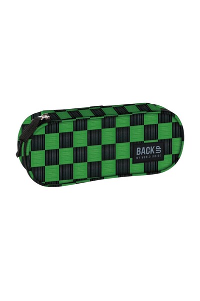 Derform Penar oval BackUp8, 23x9x5cm, model patrate verzi-negre, PB8A73
