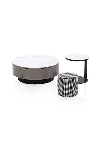 Midas Furniture STONE COFFEE TABLE SET+STOOL GREY