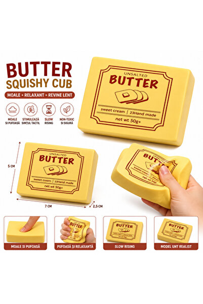 SHOP LIKE A PRO Unt Squishy Cub, 7 cm, Jucărie antistres moale, cu revenire l...