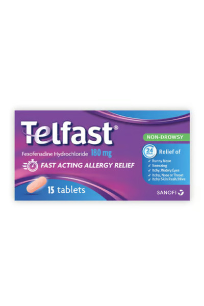 TELFAST Tablets 180 mg Antihistamine - 15 Tablets