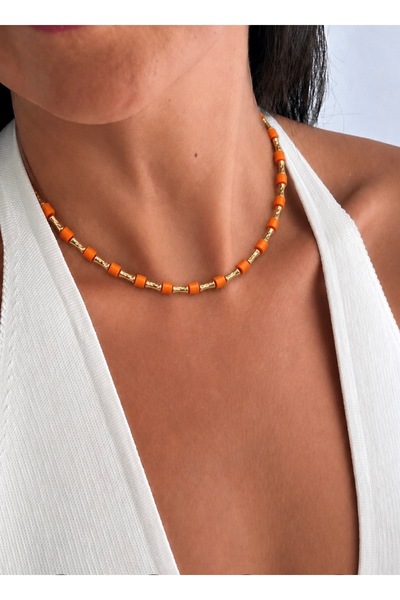 AychaAksesuar Orange beaded necklace