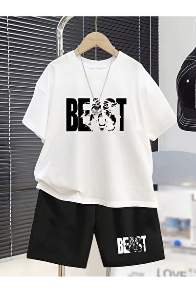 Joetsu BASET cu imprimeu supradimensionat Set tricou și pantaloni scurți