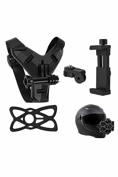 MOTORKİT MK MOTOSİKLET KASK ÇENE AKSİYON KAMERA BAĞLANTI APARATI TELEFON & GO PRO UYUMLU