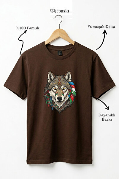 The Baski Wolf Figured Turkey Flag Gray Wolf Alpha Turkish Flag Printed 100% ...