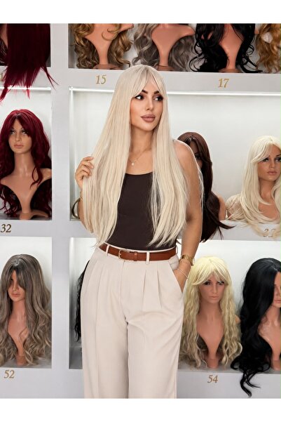 favorim peruk Gerçek saç dokusunda platin perçemli peruk