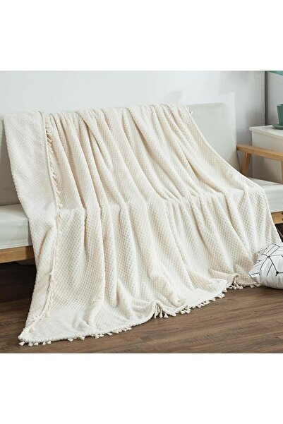 VAODO Throw Blanket, 130 * 190cm Soft Alphabet Knit Jacquard Bed Blanket, Boh...