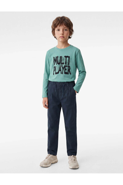 Koton Cotton Button Detailed Basic Trousers