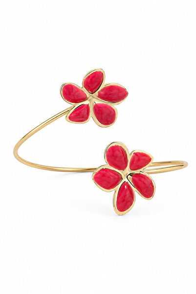Jaida Moda Women's Gold Color Compression Enamel Flower Figured Arm Pazu Brac...