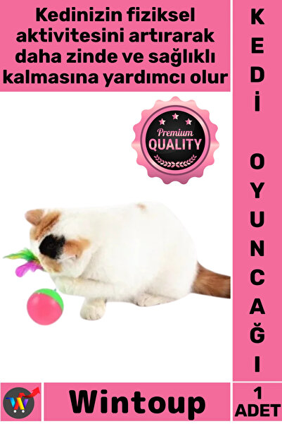 Wintoup # Toy Colorful Feather Mouse Fun Moving Pet Toy Cat Playing with Mous...