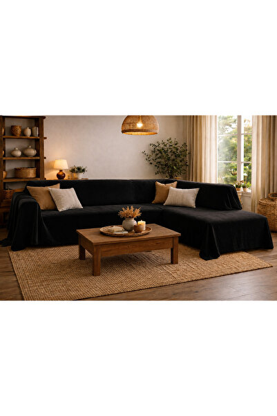 Sister Home Design 500x200 cm Husă pentru canapea de colț L, lenjerie de in, ...