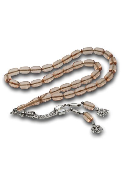 Inure Jewelry Mărgele de rugăciune din chihlimbar, transparente, tăiate în fo...