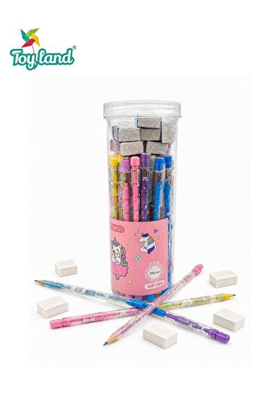 TOY LAND 24-PCS Kids Stationery Set with 18 Pencils, 6 Erasers and Reusable T...
