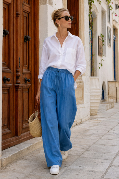HÇ Hülya Çelik KİDSWEAR 2018 Γυναικείο τζιν παντελόνι με χαλαρή εφαρμογή