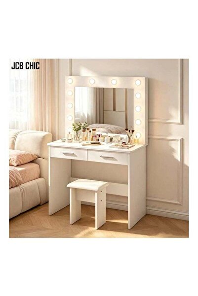 JCB CHIC Dressing Table Vanity Table with Chair，Makeup Vanity Table with Draw...