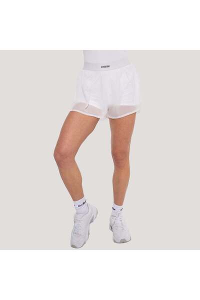 GymBeam Pantaloni scurți Flow de damă, albi, XS