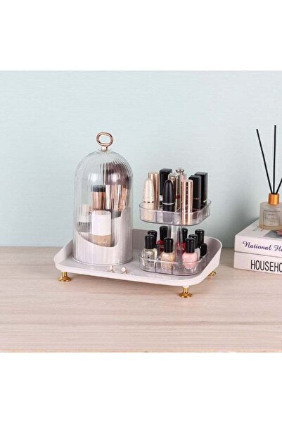 Danube Home Velora Dresser Organizer Stand Set Clear Makeup Storage Rack 28x1...