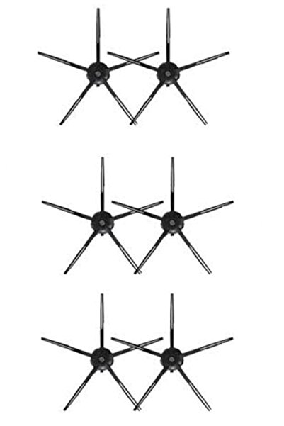 Rovexa 6 perii laterale negre compatibile cu Roborock S5 Max