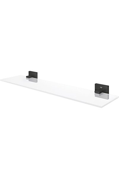 SS TECH Wall Mounted Glass Bathroom Shelf, Matt Black, 530mm | Durable
