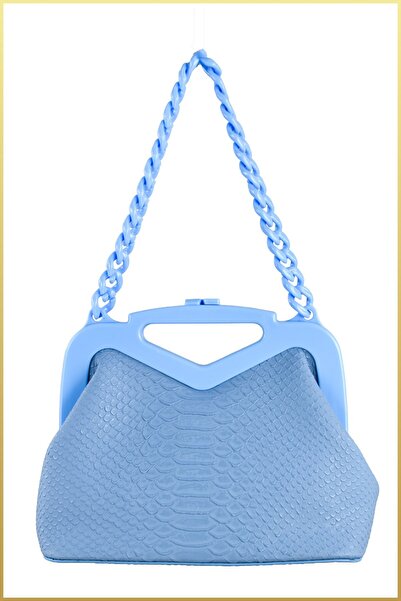 birizmoda Shin Women's Patterned Scholarship Hand and Shoulder Bag - Blue