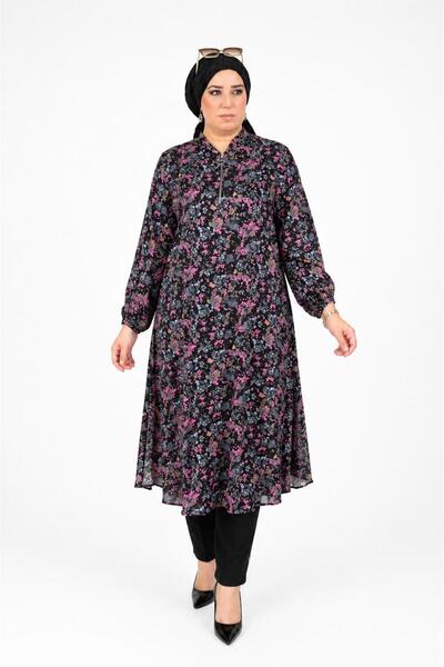 Ferace Women's Large Size Crispy Pattern Feramuar Tunic