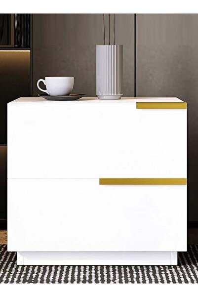 JCB CHIC Simple Bedside Table, Modern Side Table Nightstand with 2 Drawers, B...