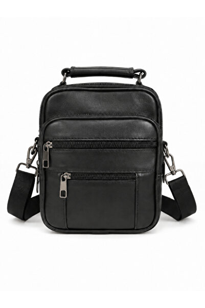 levano leather Hakiki Deri Erkek Çapraz Omuz Çantası orta boy – Çok Bölmeli F...