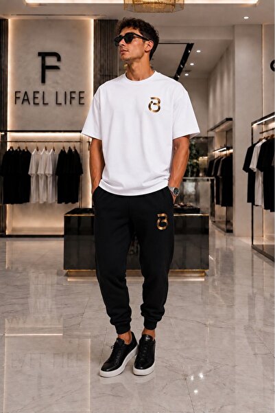FAEL LİFE Unisex Comfortable Fit T-Shirt and Sweatpants B Printed Set