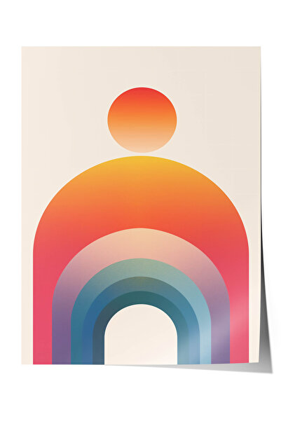 Zestia Poster Premium de Artă Minimalistă, Siluetă Umană în Culorile Apusului...