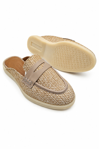a ayak&kabım official Livena Women's Daily Linen Loafer Slippers with Genuine...