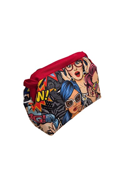 handedizayn Gizli Burslu Pop Art Kadın Clutch El Çantası