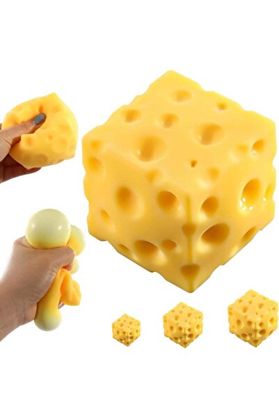 REZZOSS Cheese Block Squishy Squeeze Toy 12cm – Premium Swiss Cheese Fidget S...