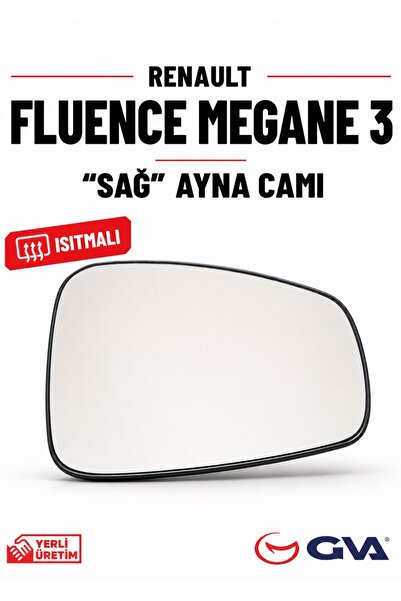 GVA Renault Fluence Megane 3 Sağ Isıtmalı Ayna Camı