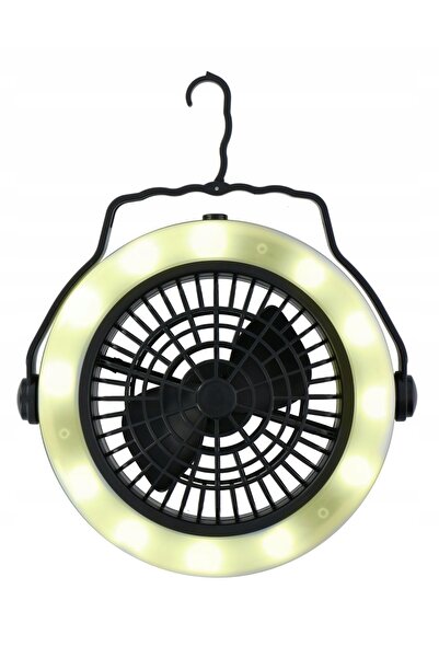 NO BRAND Lampă de camping LED cu ventilator 2 în 1 pentru cort, 12 LED-uri, 3...